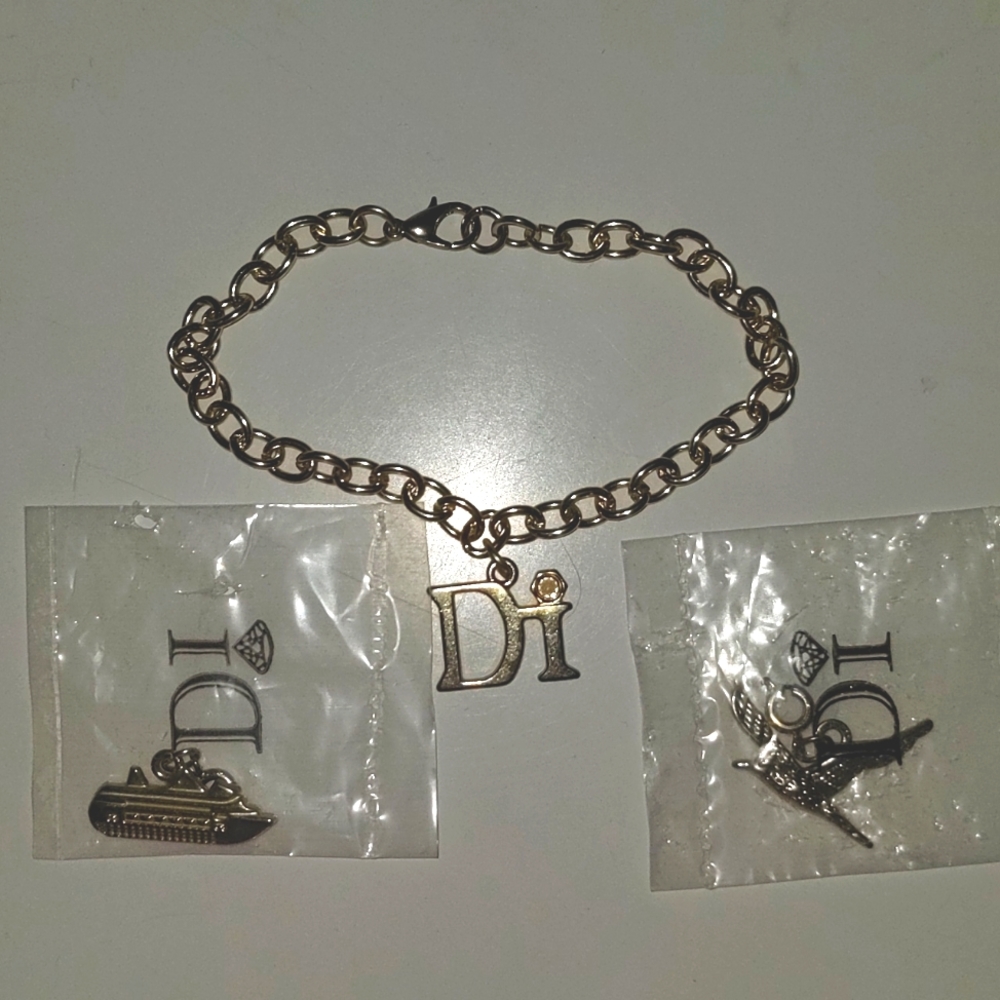 Caribbean diamond charm bracelet